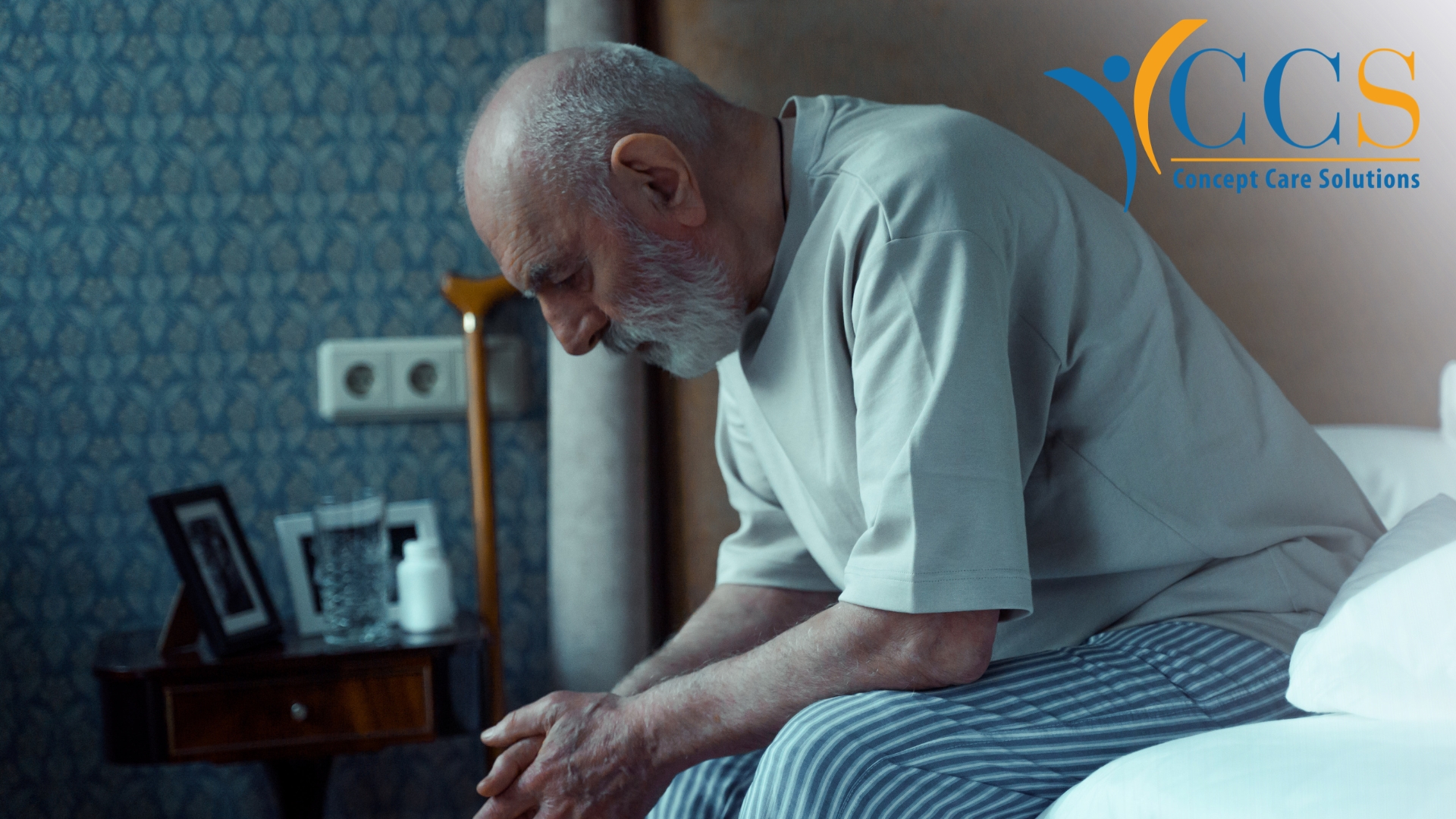 Older man at home considering support after refusing homecare