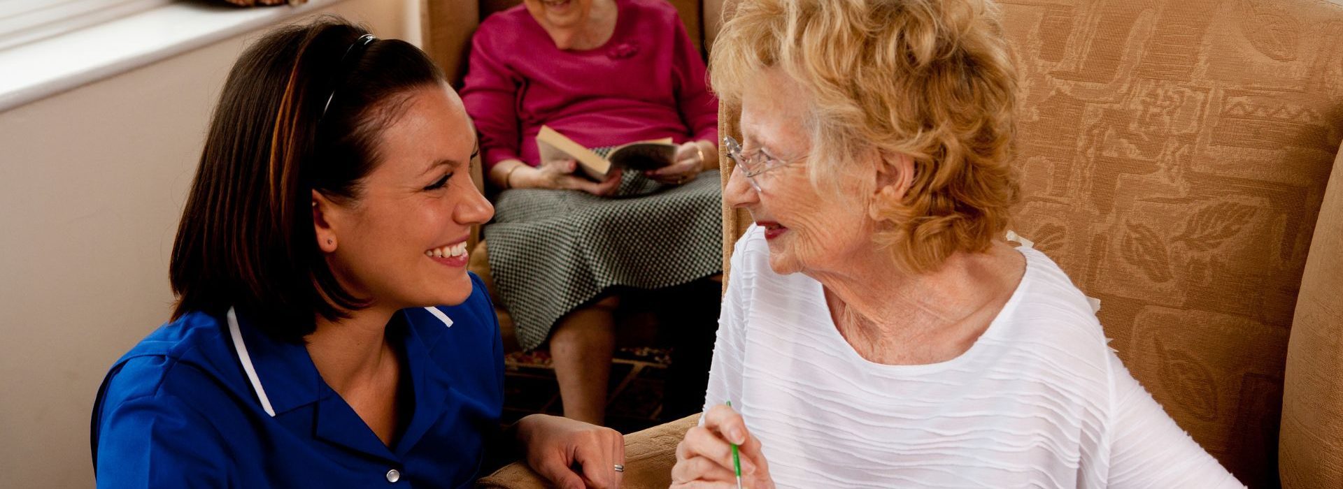 Care Home Residents With Staff